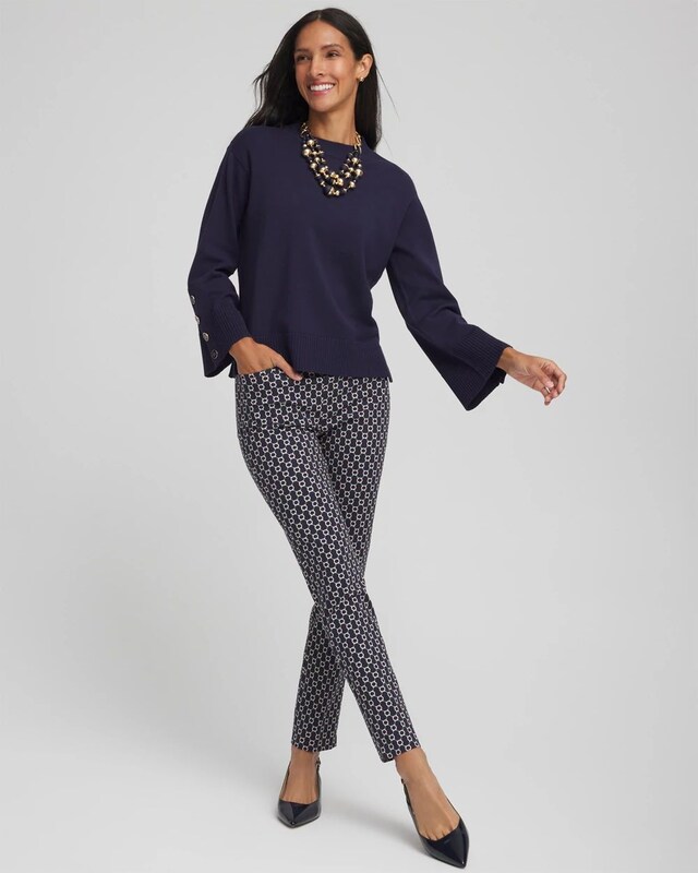 Button Sleeve Crewneck Pullover - image 2